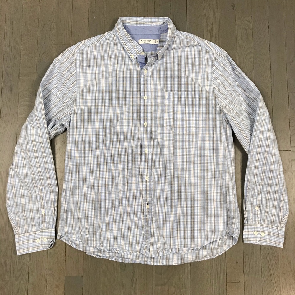 Nautica Slim Fit Plaid Long Sleeve Button Down - Picture 1 of 8